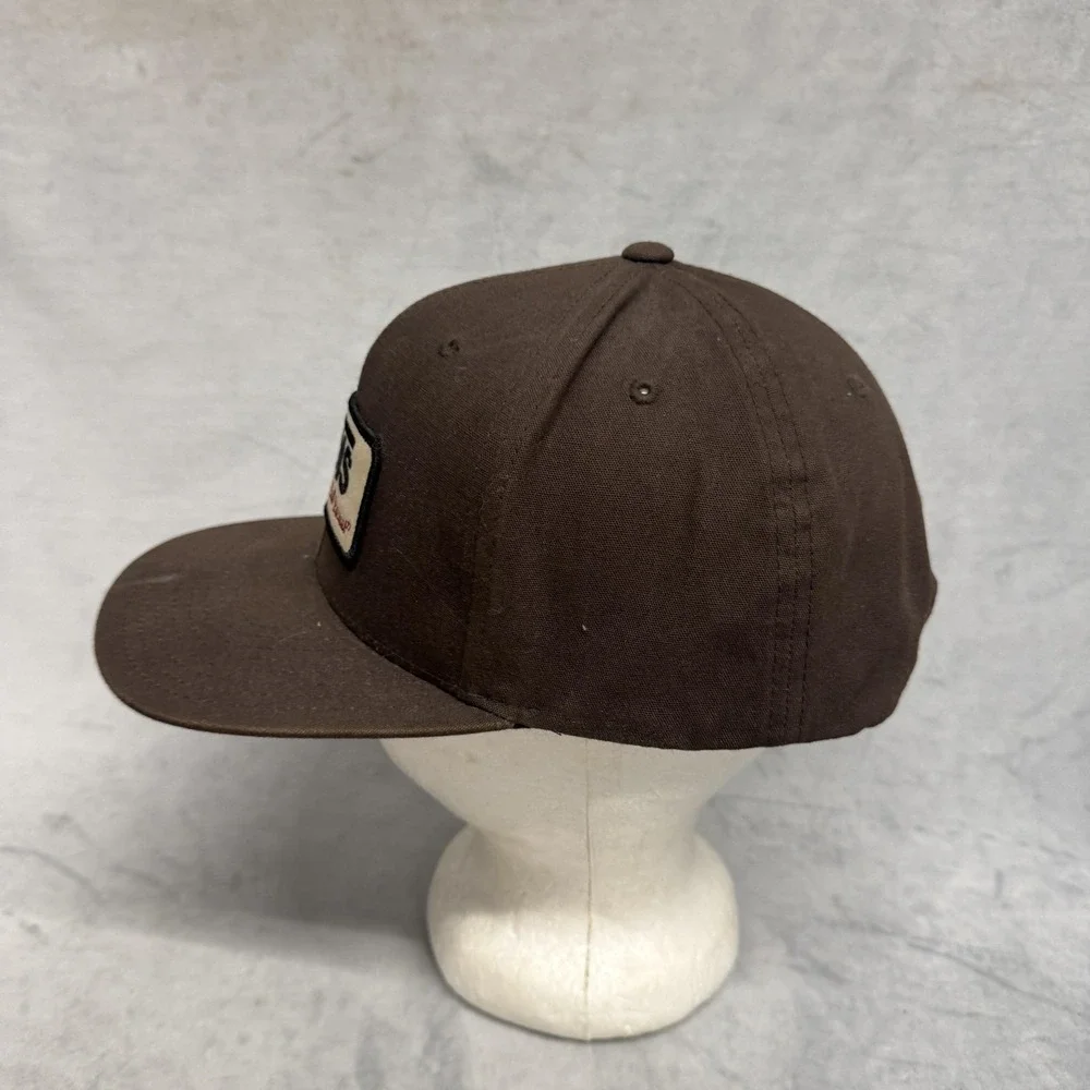 Vans Hat Cap Snap Back One Size Brown Twill Patch Built Strong Cali‎ Casual Mens
